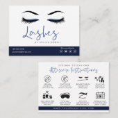 Eyelash Extension Aftercare Instructions Lash Logo Visitenkarte (Vorne/Hinten)