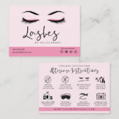 Eyelash Extension Aftercare Instructions Lash Logo Visitenkarte (Vorne/Hinten)