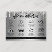 Eyelash Extension Aftercare Instructions Lash Logo Visitenkarte (Rückseite)