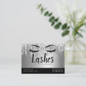 Eyelash Extension Aftercare Instructions Lash Logo Visitenkarte (Stehend Vorderseite)