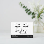 Eyelash Extension Aftercare Instructions Lash Logo Visitenkarte (Stehend Vorderseite)