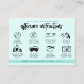 Eyelash Extension Aftercare Instructions Lash Logo Visitenkarte (Rückseite)