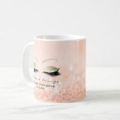 Eyelash Extension Beauty Studio Gold Glitzern Peac Kaffeetasse (Vorderseite Links)