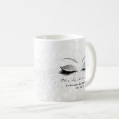 Eyelash Extension Beauty Studio Grau Glitzer Kaffeetasse (VorderseiteRechts)