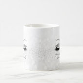 Eyelash Extension Beauty Studio Grau Glitzer Kaffeetasse (Mittel)
