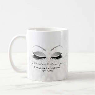 Eyelash Extension Beauty Studio Grau Glitzer Kaffeetasse