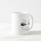 Eyelash Extension Beauty Studio Grau Glitzer Kaffeetasse (VorderseiteRechts)