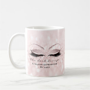 Eyelash Extension Beauty Studio Pink Glitzer Ombre Kaffeetasse