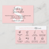 Eyelash Extension Cares Aftercare Instruktion Visitenkarte (Vorne/Hinten)