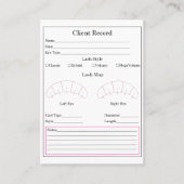 Eyelash Extension-Client-Formular Visitenkarte (Vorderseite)