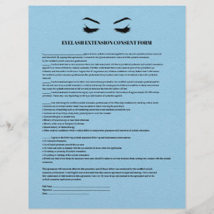 EYELASH EXTENSION CONSENT FORMULAR FÜR BLUE Leder Flyer