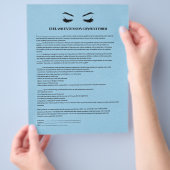 EYELASH EXTENSION CONSENT FORMULAR FÜR BLUE Leder Flyer (Hand)