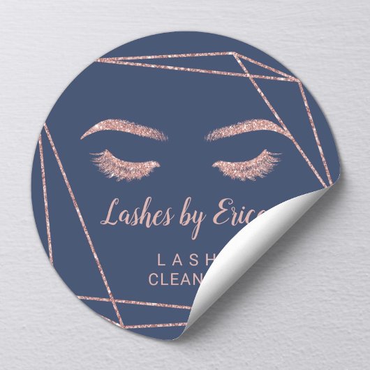 Eyelash Extension Lash Cleaner Geometrische Rose G Quadratischer Aufkleber
