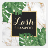 Eyelash Extension Lash Cleaner Tropical Blätter Quadratischer Aufkleber (Vorderseite)