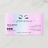 Eyelash Extension Lash Stylist Holographic Glitzer Visitenkarte (Rückseite)