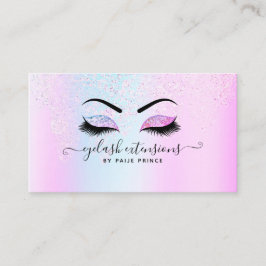 Eyelash Extension Lash Stylist Holographic Glitzer Visitenkarte