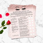 Eyelash Extension Liability Waiver Blush Rosen Gol Flyer<br><div class="desc">Eyelash Extension Liability Waiver & Release Form Blush Rose Gold Glitzer Flyer.</div>