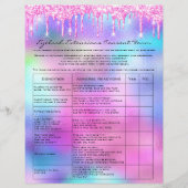 Eyelash Extension Liability Waiver Bright Pink Flyer (Vorne)