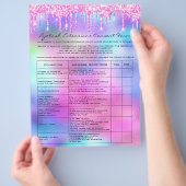 Eyelash Extension Liability Waiver Bright Pink Flyer (Hand)