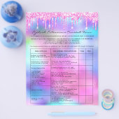 Eyelash Extension Liability Waiver Bright Pink Flyer (Einzeln)