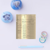 Eyelash Extension Liability Waiver Champaigne Gold Flyer (Einzeln)