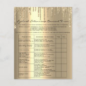 Eyelash Extension Liability Waiver Champaigne Gold Flyer (Vorne)