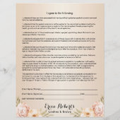 Eyelash Extension Liability Waiver Elegant Elfenbe Flyer (Hinten)