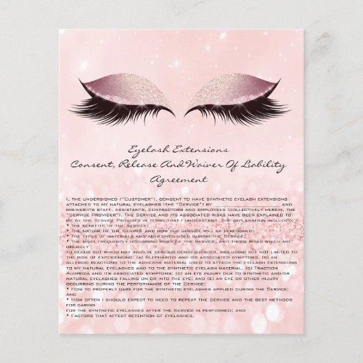 Eyelash Extension Liability Waiver Eyes Pink Flyer (Vorne)
