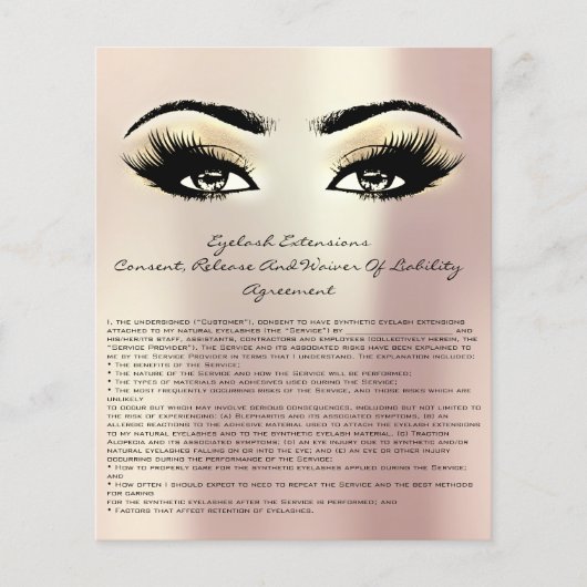Eyelash Extension Liability Waiver Eyes Rose Flyer (Vorne)