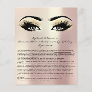 Eyelash Extension Liability Waiver Eyes Rose Flyer