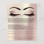 Eyelash Extension Liability Waiver Eyes Rose Pink Flyer (Hinten)