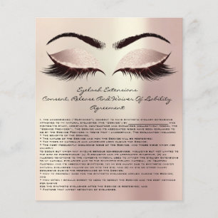 Eyelash Extension Liability Waiver Eyes Rose Pink Flyer