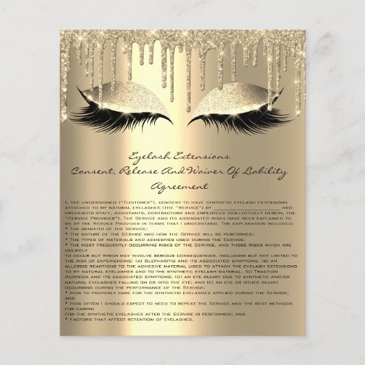 Eyelash Extension Liability Waiver Funkelnd Glam Flyer (Vorne)