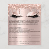 Eyelash Extension Liability Waiver Funkelnd Pink Flyer (Hinten)