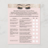 Eyelash Extension Liability Waiver Gold Border Flyer (Vorne)