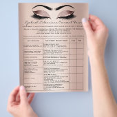 Eyelash Extension Liability Waiver Rose Blush Flyer (Hand)