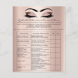 Eyelash Extension Liability Waiver Rose Blush Flyer