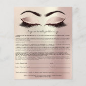 Eyelash Extension Liability Waiver Rose Rosa Blush Flyer (Hinten)