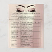 Eyelash Extension Liability Waiver Rose Rosa Blush Flyer (Vorne)