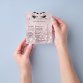 Eyelash Extension Liability Waiver Rose Rosa Grau Flyer (Gruppe)