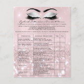Eyelash Extension Liability Waiver Rose Rosa Grau Flyer (Vorne)