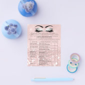 Eyelash Extension Liability Waiver Rose Rosa Grau Flyer (Einzeln)