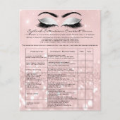 Eyelash Extension Liability Waiver Rose Rosa Grau Flyer (Vorne)