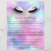 Eyelash Extension Liability Waiver Rose Silver Gra Flyer (Hinten)