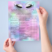 Eyelash Extension Liability Waiver Rose Silver Gra Flyer (Hand)