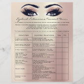 Eyelash Extension Liability Waiver Rose Skinny Flyer (Vorne)