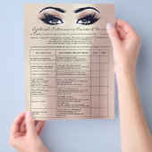 Eyelash Extension Liability Waiver Rose Skinny Flyer (Hand)