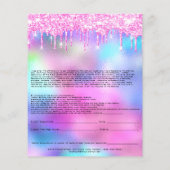 Eyelash Extension Liability Waiver Rose Tropfen Flyer (Hinten)