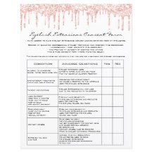 Eyelash Extension Liability Waiver Rose White