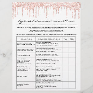 Eyelash Extension Liability Waiver Rose White Flyer